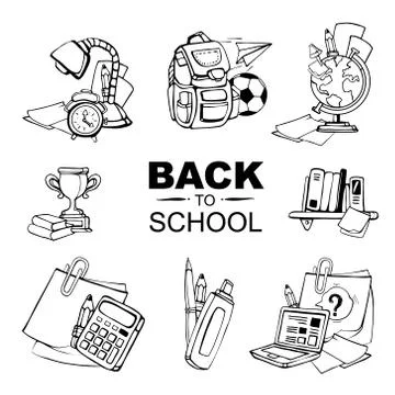Back to school icon set Stock Illustration