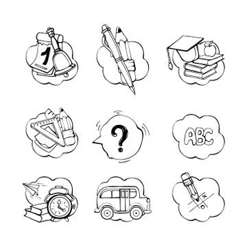 Back to school icon set Ilustração Stock