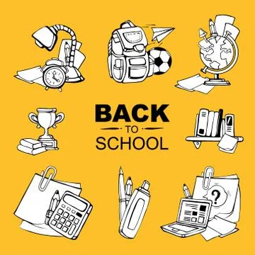 Back to school icon set Stockillustratie