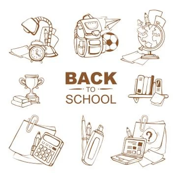 Back to school icon set Stock Illustration