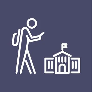 Back to school icon simple flat style outline illustration Stock Illustration
