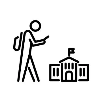 Back to school icon simple flat style outline illustration Stock Illustration
