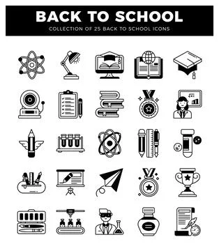 Back to school icons collection with science. education. and award symbols .. イラスト素材