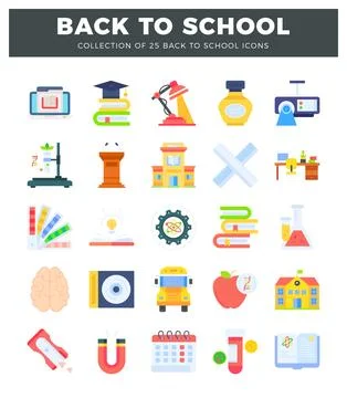 Back to school icons for digital and print use Stock Illustration