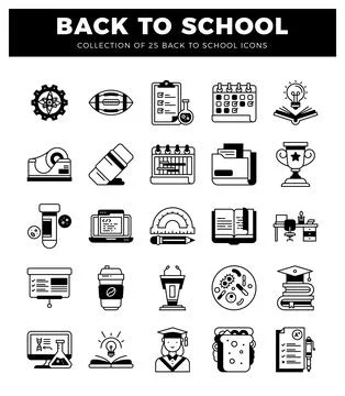 Back to school icons for educational design Stock Illustration