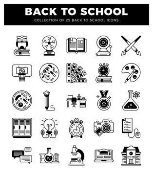 Back to school icons for educational purposes. Ilustración de archivo
