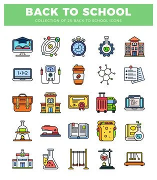 Back-to-school icons for educational use イラスト素材