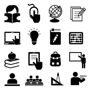 Back to school icons Stock Illustration