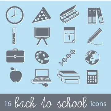 Back to school icons Stock Illustration