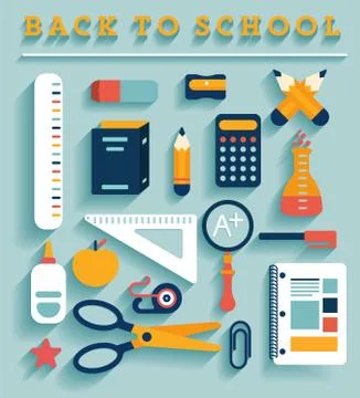 Back to school icons Stock Illustration