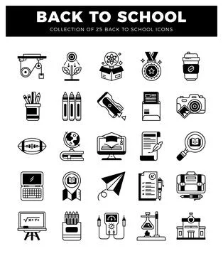 Back to School Icons Ilustración de archivo