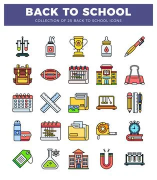 Back to school icons Stock Illustration