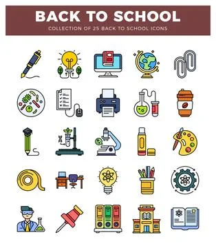 BACK TO SCHOOL icons Illustrazione stock