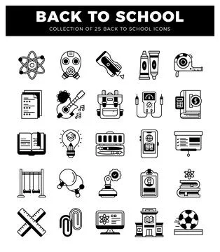 Back to school icons Stock Illustration