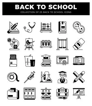 Back to school icons Stock Illustration