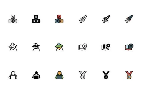 Back to School Icons Set Stock Illustration