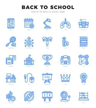 Back To School icons set. Vector illustration. Stock Illustration