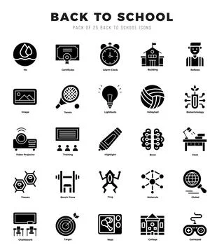 Back To School icons set. Vector illustration. Stock Illustration