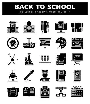Back-to-school icons. vector graphics. illustrating educational and learnin.. Ilustración de archivo
