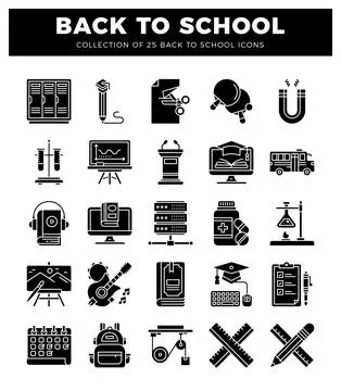 Back to school icons in a white background Stock-Illustration