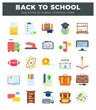 Back to school icons on a white background. Stock Illustration