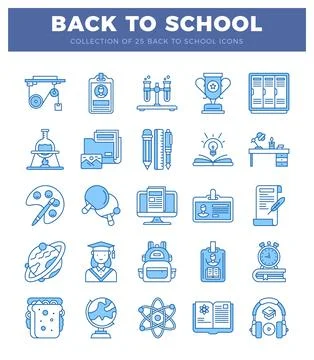 Back to school icons on a white background Stock Illustration