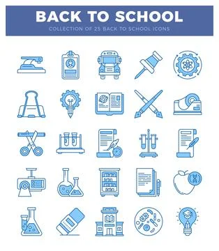 Back to school icons on a white background Stock Illustration