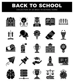 Back to school icons on a white background. Stock Illustration