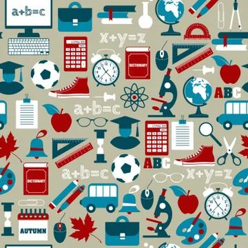Back to school illustration seamless pattern of education Stock Illustration