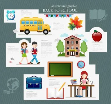 Back to school infographic Stock Illustration