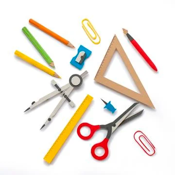 Back to school on isolated background. Stock Photos