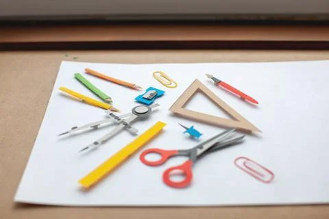 Back to school on isolated background. Stock Photos