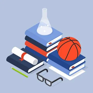 Back To School Isometric Illustration Stock Illustration