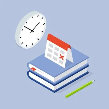 Back To School Isometric Illustration Stock Illustration