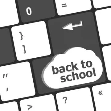 Back to school key on computer keyboard 스톡 일러스트