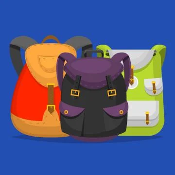 Back to School kids backpack vector illustration work time education baggage Stock Illustration