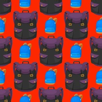 Back to School kids backpack vector illustration work time education baggage Stock Illustration