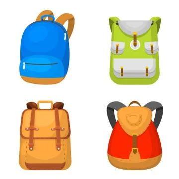 Back to School kids backpack vector illustration work time education baggage Stock Illustration
