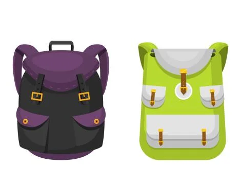 Back to School kids backpack vector illustration work time education baggage Stock Illustration