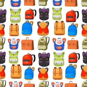 Back to School kids backpack vector illustration work time education baggage Stock Illustration