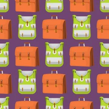 Back to School kids backpack vector illustration work time education baggage Stock Illustration