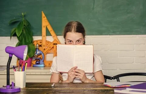 Back to school. Knowledge day. Hometask concept. Hooked on learning. Girl cute Stock Photos