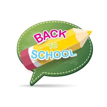 Back to school label on green speech bubble Illustrazione stock