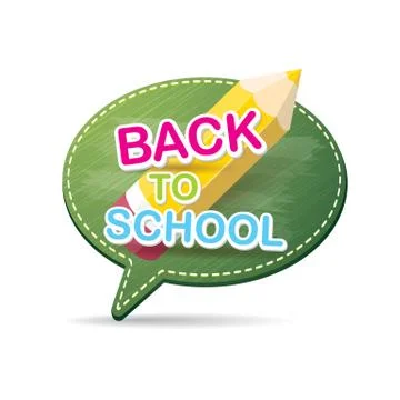Back to school label on green speech bubble Illustrazione stock