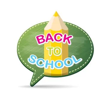 Back to school label on green speech bubble Stock Illustration