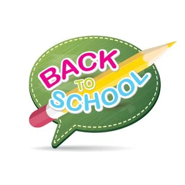 Back to school label on green speech bubble Illustrazione stock