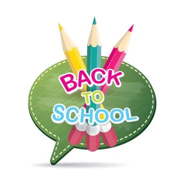 Back to school label on green speech bubble Stock Illustration