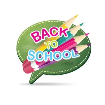 Back to school label on green speech bubble Illustrazione stock