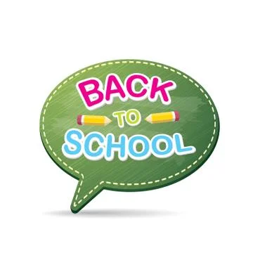 Back to school label on green speech bubble Stock Illustration