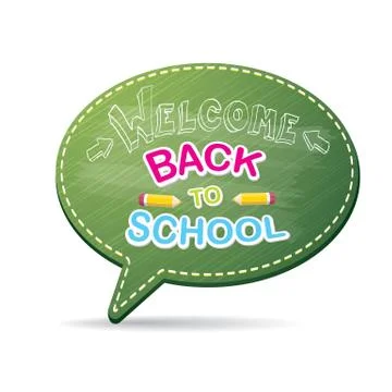 Back to school label on green speech bubble Illustrazione stock
